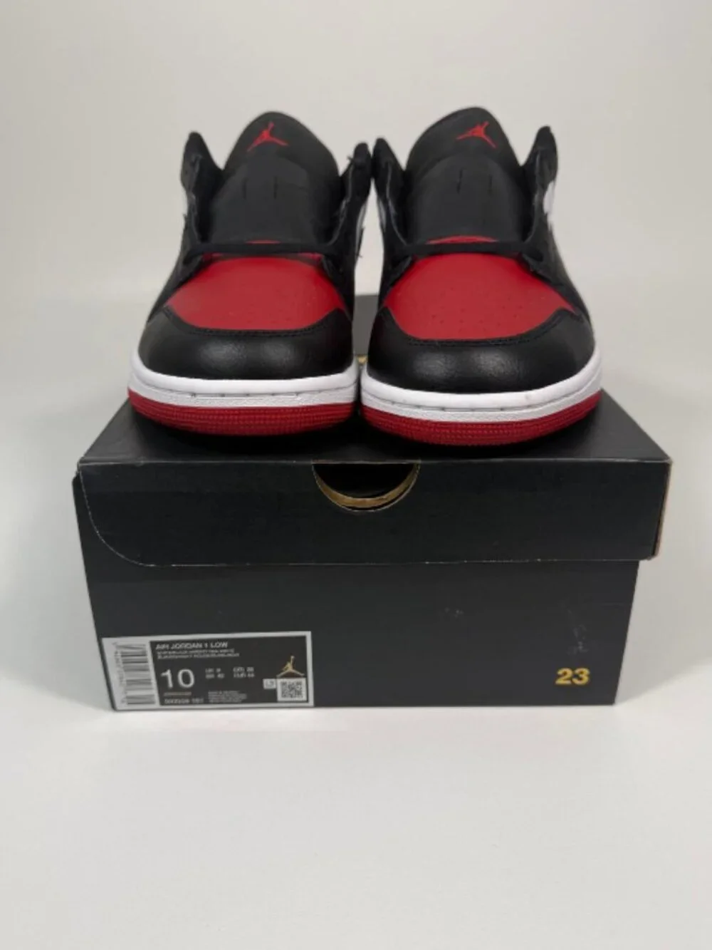 Men Air Jordan 1 Low Sneakers 10 White/Black-Varsity Red-White